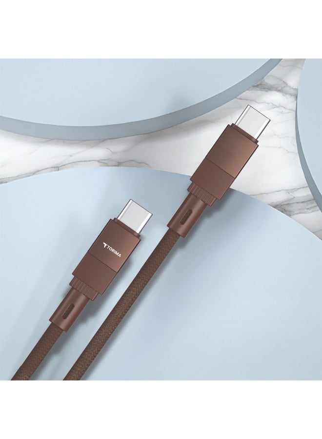 Torima كابل توريما يو 18 بني من النوع سي إلى النوع سي - Image 3