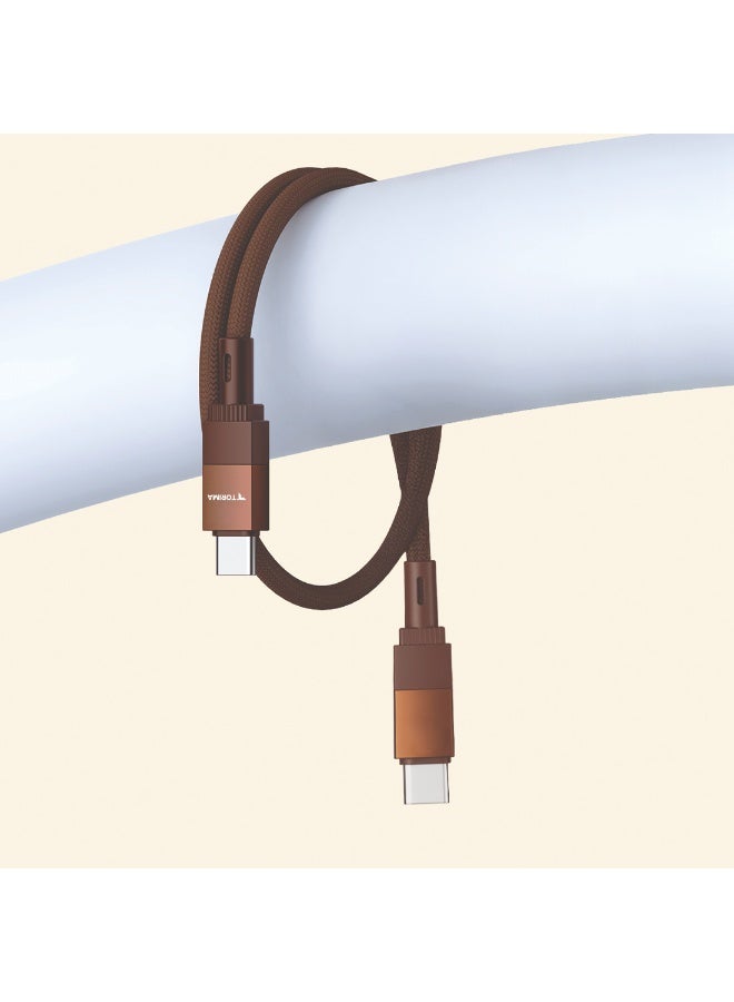 Torima كابل توريما يو 18 بني من النوع سي إلى النوع سي - Image 2