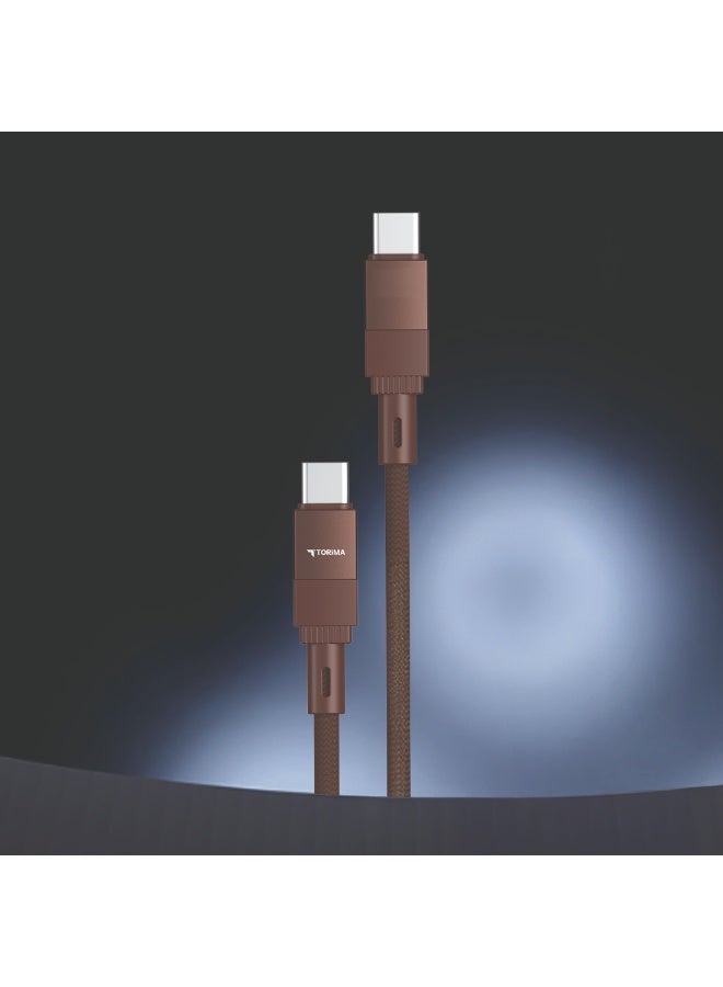 Torima كابل توريما يو 18 بني من النوع سي إلى النوع سي - Image 4