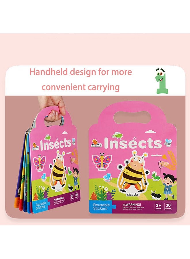 Reusable Bubble Stickers, DIY Handheld Bubble Sticker Book,Stickers for Skateboard Guitar Travel Case Animal Sticker Door Luggage Car Bike Bicycle for Kids Teens Girls Adults  - Image 4