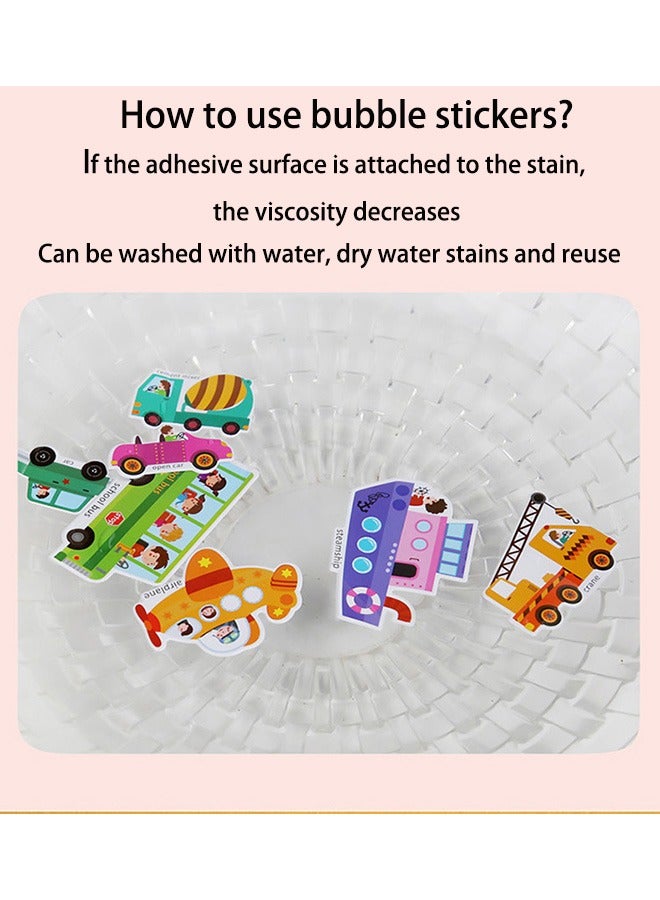Reusable Bubble Stickers, DIY Handheld Bubble Sticker Book,Stickers for Skateboard Guitar Travel Case Animal Sticker Door Luggage Car Bike Bicycle for Kids Teens Girls Adults  - Image 5