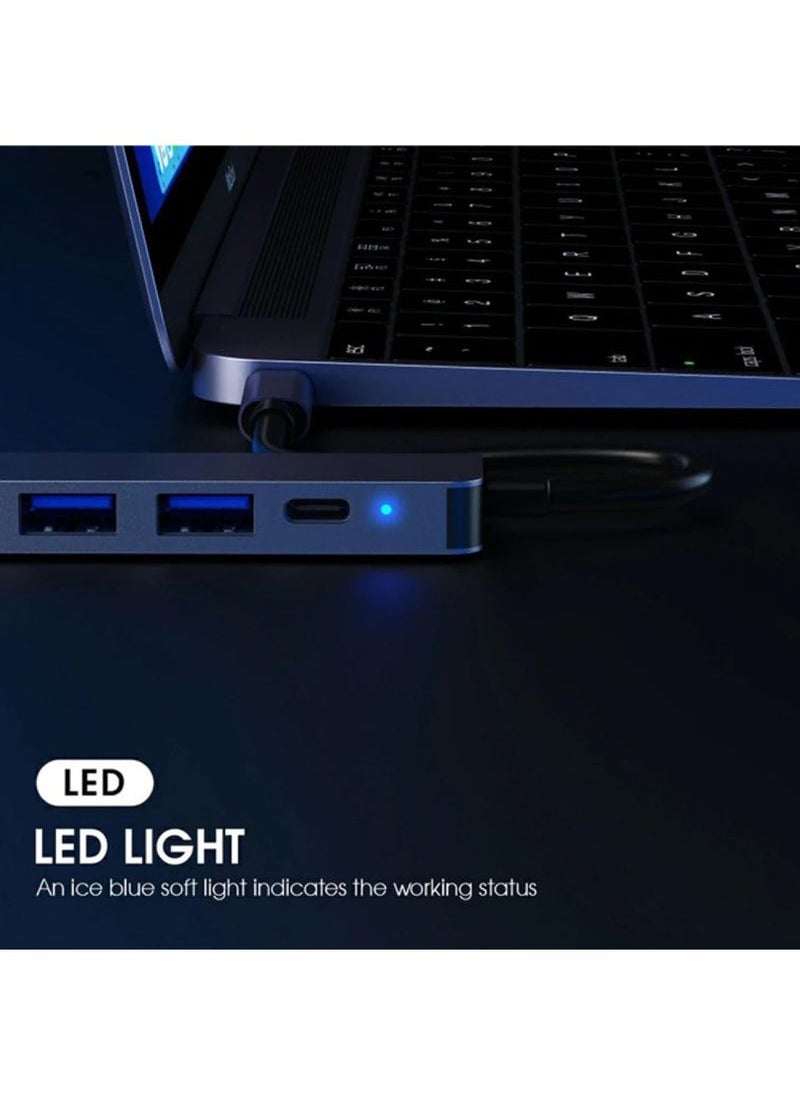 Captaintech - USB C Hub HDMI Adapter SD Card Reader 7-in-1 USB-C Multiport USB 3.0 Type C 87W PD Charging USBC Adaptator Dongle Dock Converter for Apple MacBook Pro Air USB-C Laptop Computer Accessories - Image 1