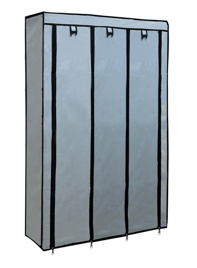 ROBMOB Shoe Rack Cover Outer with Zipper for Collapsible Shoe Rack 6+2 Almirah Non-Woven Fabric with 100GSM Quality (Grey) - Image 3