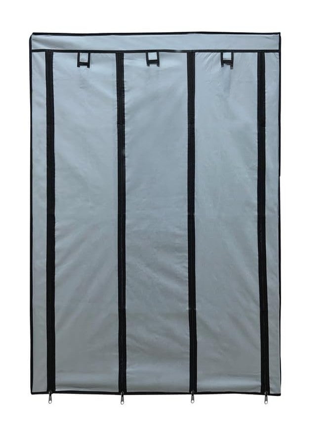 ROBMOB Shoe Rack Cover Outer with Zipper for Collapsible Shoe Rack 6+2 Almirah Non-Woven Fabric with 100GSM Quality (Grey) - Image 1