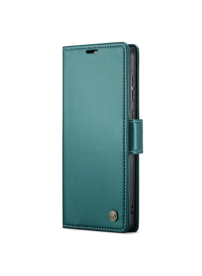CaseMe - Flip Wallet Case For Samsung Galaxy S21 Fe [RFID Blocking] PU Leather Wallet Flip Folio Case with Card Holder Kickstand Shockproof Phone Cover (Green) - Image 1