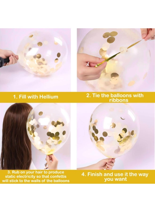 7Pc Happy Birthday Balloon Set – Gold Foil & Latex Balloons, Confetti, Boys & Girls Party Decoration
