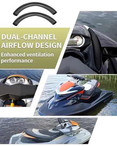 Foruly BRP RXP Hood Vent Hose Set for Sea Doo BRP RXP 2004-2023 Sea Doo BRP RXP-X 2012-2023, 2-Piece Black Flexible Tubing Steering Column Replacement Kit #291002489 - Image 3