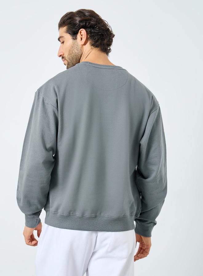 Styli Eco Earth Relaxed Fit Printed Fleece Sweatshirt - Image 4