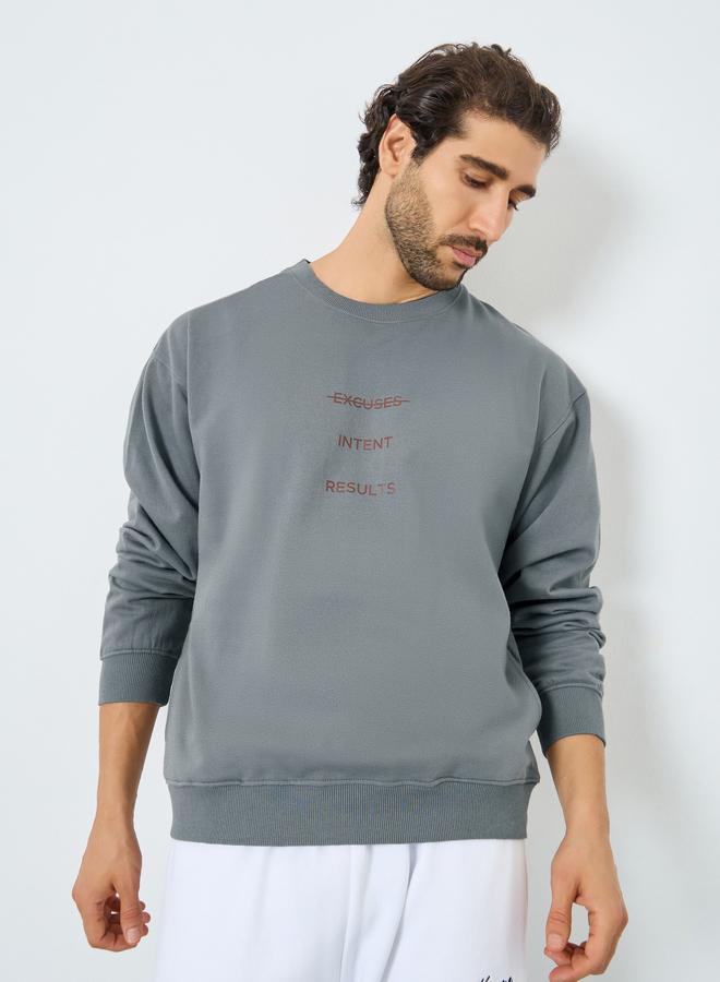 Styli Eco Earth Relaxed Fit Printed Fleece Sweatshirt - Image 1