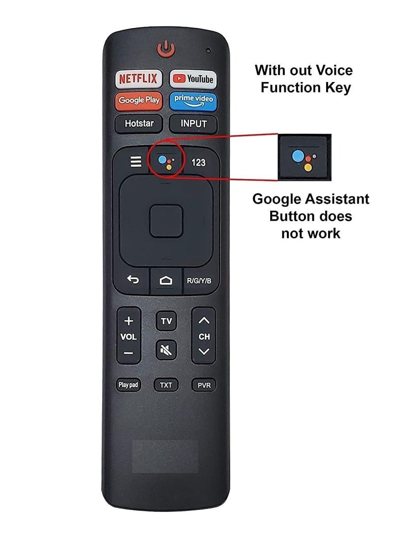 New Replacement Remote Control, Remote Control Fit, Universal Remote Control Compatible with Vu 4K Ultra HD Smart Android LED TV Remote Control (Without Voice Function)  - Image 3
