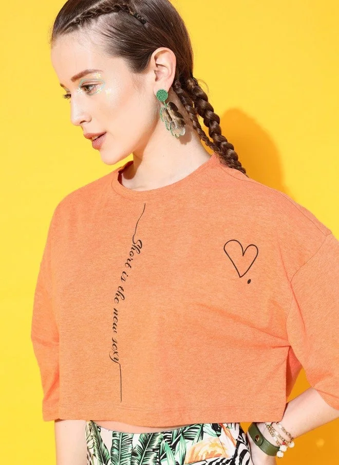 Bright Orange Boxy T-Shirt for Women
