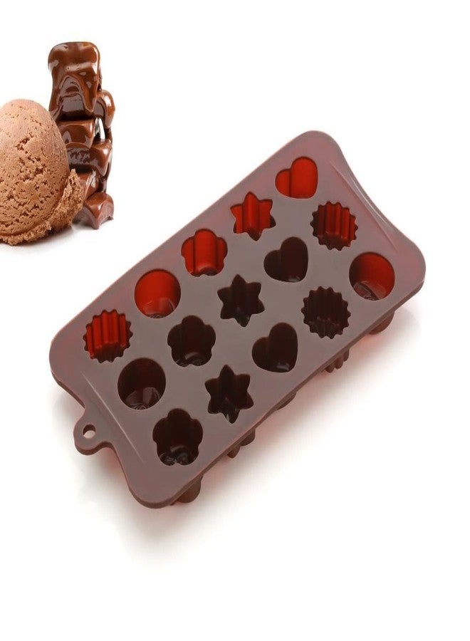 MPR4 15 Cavity, Silicone Chocolate Mould, Flower, Heart Shape, Candy Mold, for Baking, Jelly, Fondant, Cake Decoration, Reusable Chocolate Molds (Pack of 2) - Image 4