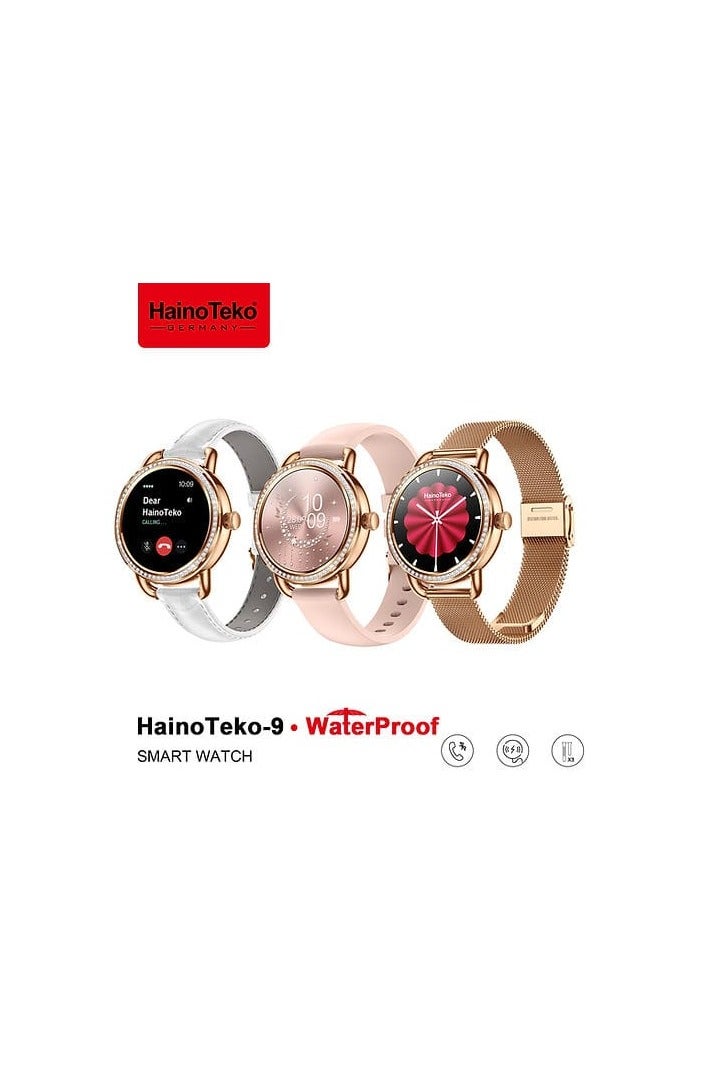 HainoTeko Transform Your Experience with the Haino Teko–9 — Stylish Waterproof AMOLED Smartwatch with 3 Interchangeable Straps - Image 1