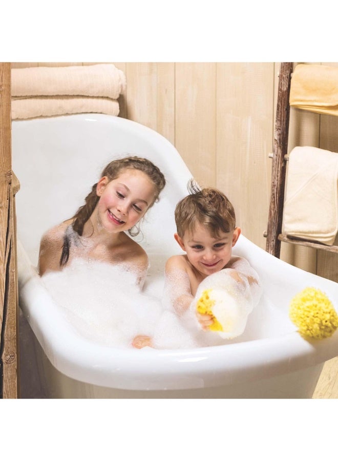 Bellini إسفنجة بحرية طبيعية على شكل قرص العسل - 8 سم - مصنوعة من إسفنجة بحرية طبيعية - إسفنجة استحمام مضادة للحساسية للأطفال - قابلة للتحلل، صديقة للبيئة ولطيفة على حديثي الولادة والبشرة الحساسة - Image 4