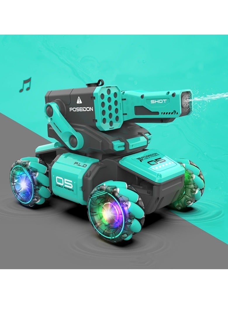 M MIAOYAN 2.4GHZ new remote control water gun car, four-wheel drive shake can launch water fight drift spray toy remote control car, can rotate 360°, light and music, the best gift for children - Image 1