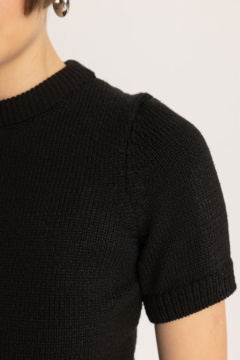 DeFacto Woman Fitted Crew Neck Short Sleeve Knitted Pullover - Image 5