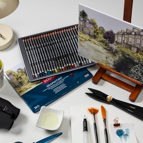 Derwent Graphitint Watersoluble Graphite Drawing Pencils Tin (Set of 24) - Image 2