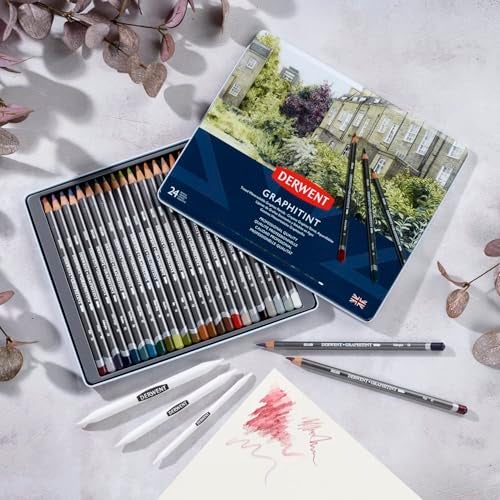 Derwent Graphitint Watersoluble Graphite Drawing Pencils Tin (Set of 24) - Image 5