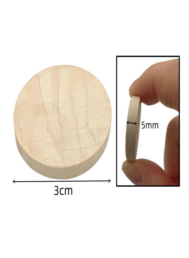 Anktily 100PCS Natural Wood Slices Blank Round Wooden Discs Unfinished Wood Circles Blank Wooden Ornaments for DIY Crafts (3cm) - Image 3
