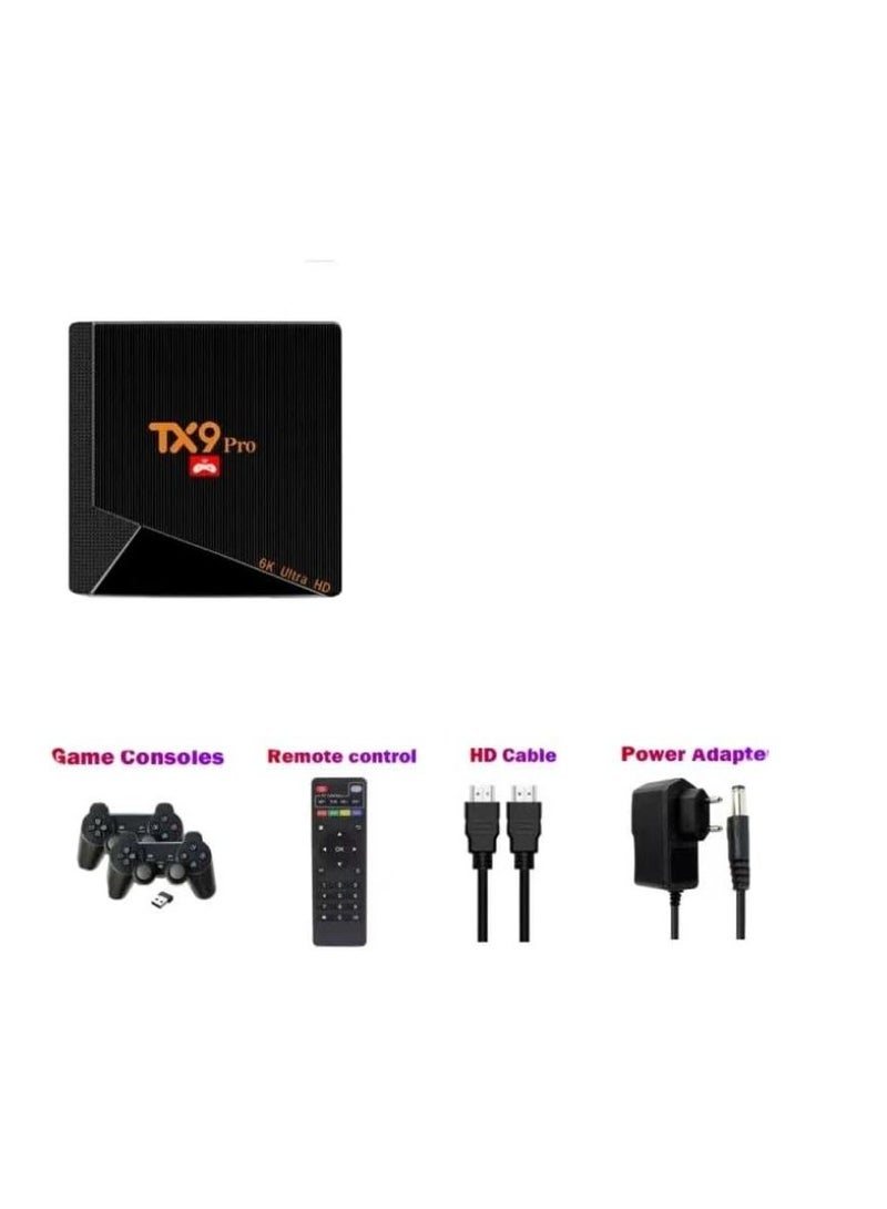TX9 Pro Android TV Box, 4K, Ultra HD, WiFi, 10.0GB & 2.4GB, 1GB RAM, 8GB, 2 in 1 Media Player, Retro Game Console, New 5.8 with 2 Wireless Controllers Black  - Image 3