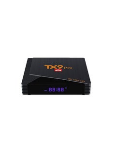 تي في بوكس تي اكس 9 برو أندرويد 2023، 4K، فائق الدقة، واي فاي، 10.0 جيجابايت و2.4 جيجابايت، 1 جيجابايت رام، 8 جيجابايت، مشغل وسائط 2 في 1، وحدة تحكم ألعاب ريترو، جديد 5.8 مع 2 وحدة تحكم لاسلكية أسود