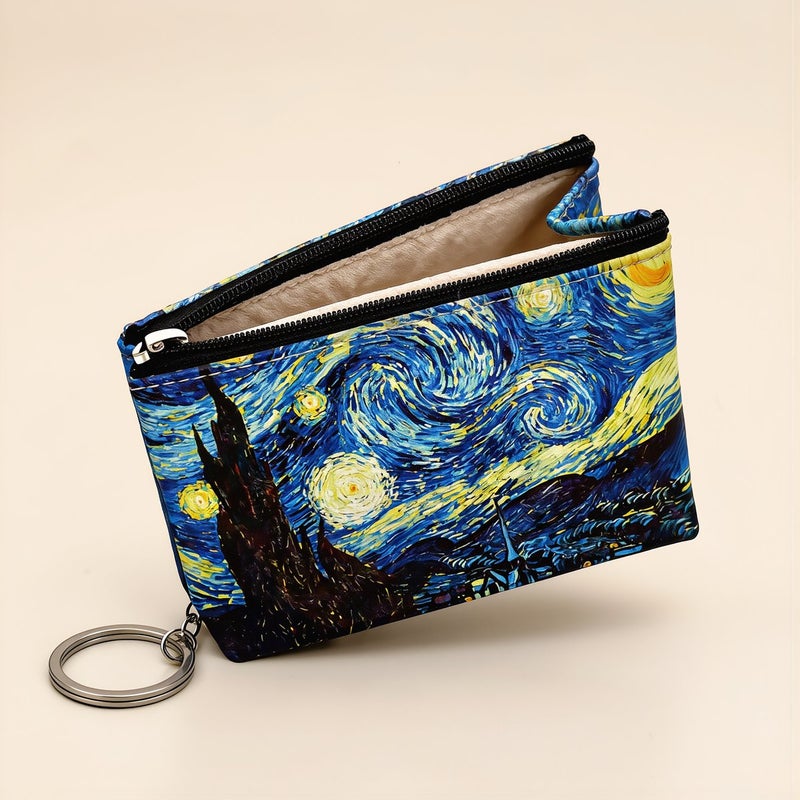 Unisex Van Gogh Art Coin Purse All Age Friendly Classic Painting Small Change Pouch - Image 2