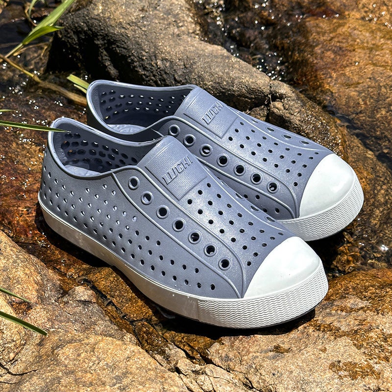 Luchi Men'S Clogs, Closed-Toe Sandals, Water-Resistant Beach Hollow Shoes, Summer Breathable Non-Slip Korean Style - Image 3
