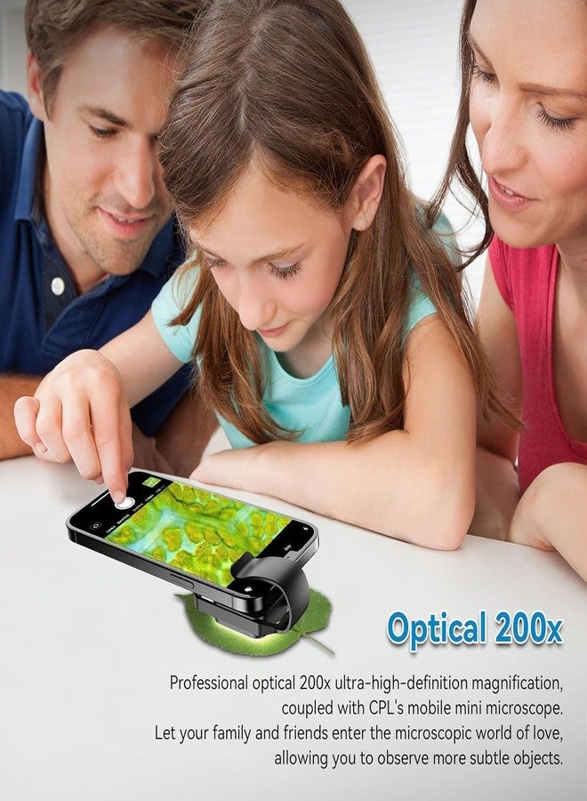 APEXEL 200X Phone Microscope Lens, Nano Zoom Phone Micro Lens for iPhone Android with LED Light CPL Universal Clip, Nanozoom Mini Pocket Digital Microscope, Portable Smartphone Macro Lens Camera - Image 2