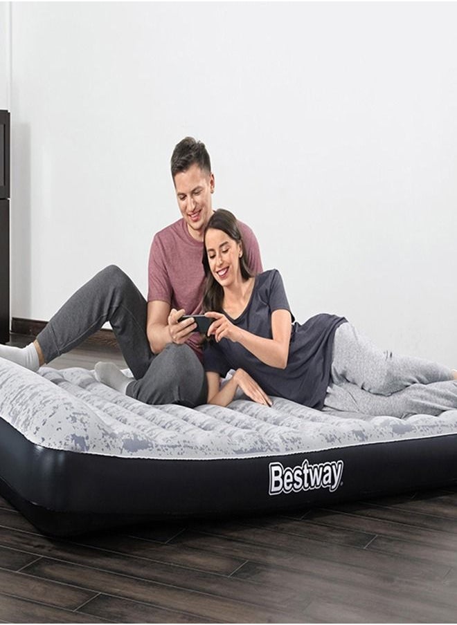 بست واي BESTWAY Tritech Airbed Queen Fashion Flock مضخة تيار متردد مدمجة 203 سم × 152 سم × 30 سم 26-67836  - Image 1