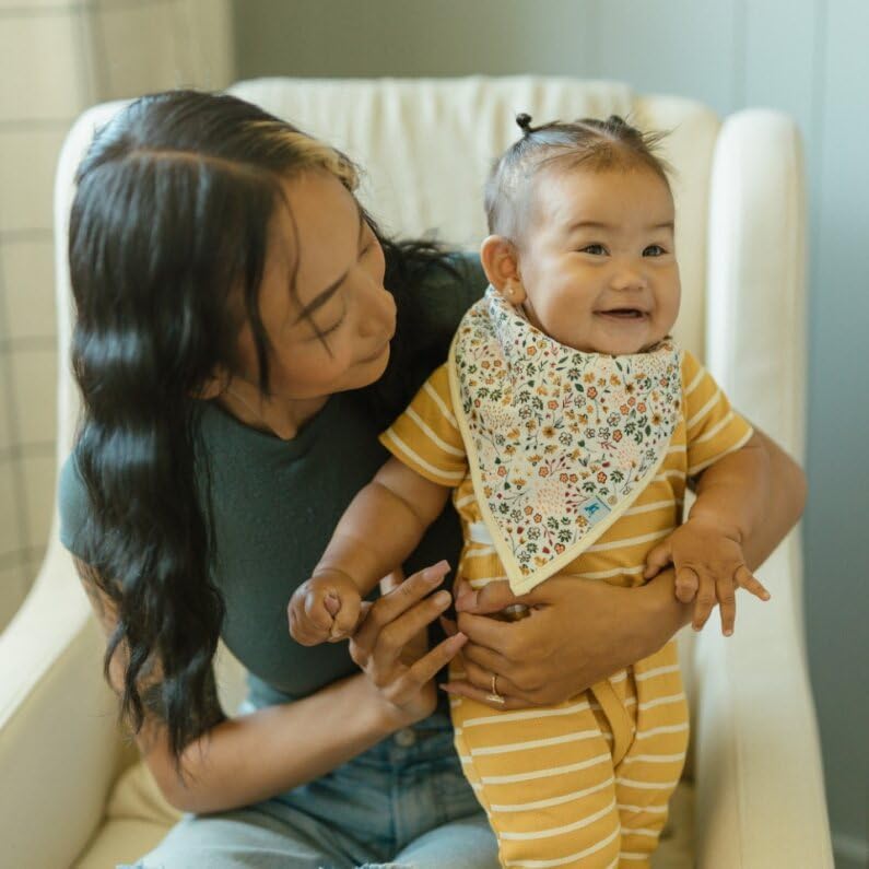 Little Unicorn Cotton Muslin Bandana Bibs 4 Pack - Image 4