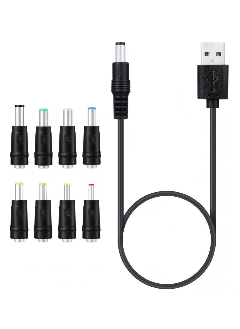 يوك كابل طاقة 8 في 1 من USB إلى DC 5V بموصل قابس 5.5*2.1 مم مع 8 أطراف موصلة لمكبر الصوت ومروحة ومصباح LED  - Image 2