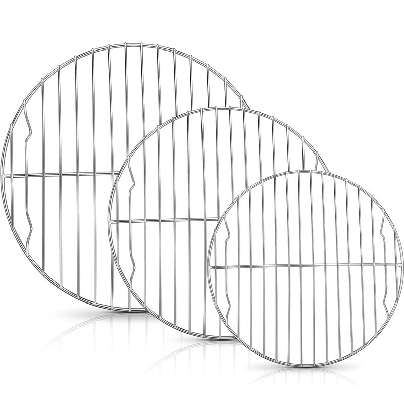 Herogo Herogo Round Baking Rack Set of 3 106  9  76 Stainless Steel Cooling Cooking Racks Grill Steamer for Oven Pot Air Fryer Canning Rust Free Dishwasher Safe