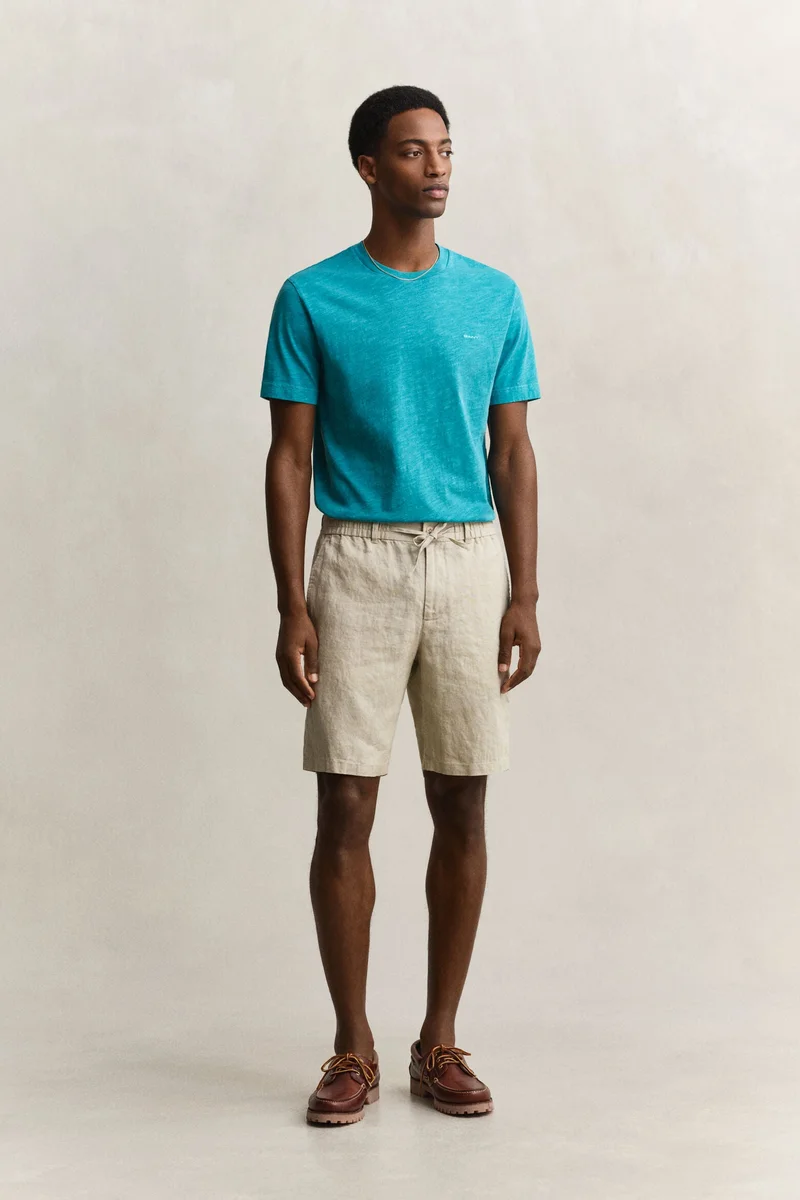 Regular Linen Drawstring Shorts