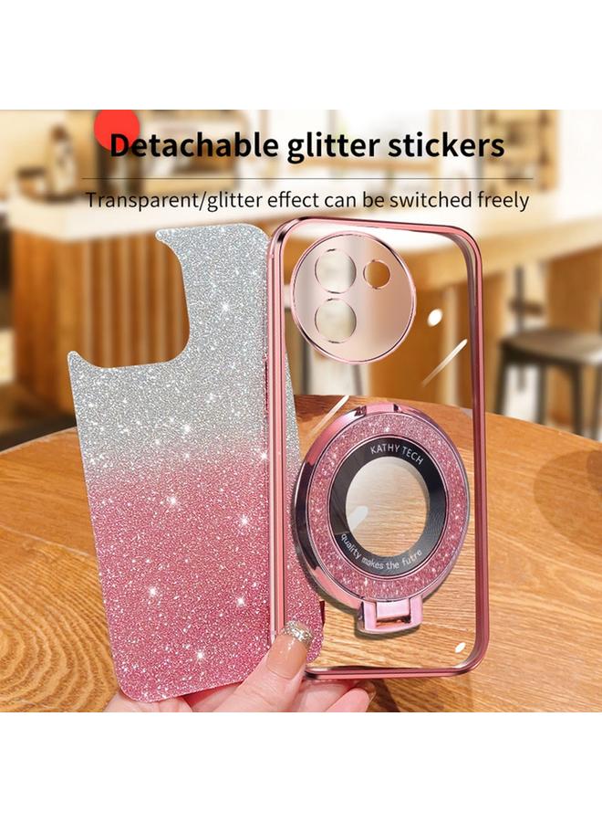 erorex Case For vivo Y200i / T3X 5G Plated Gradient Glitter Round Holder TPU Phone Case - Image 4