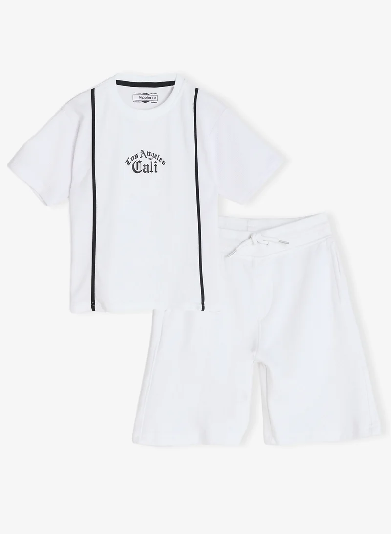 Boys Drop Shoulder Tee & Shorts Set