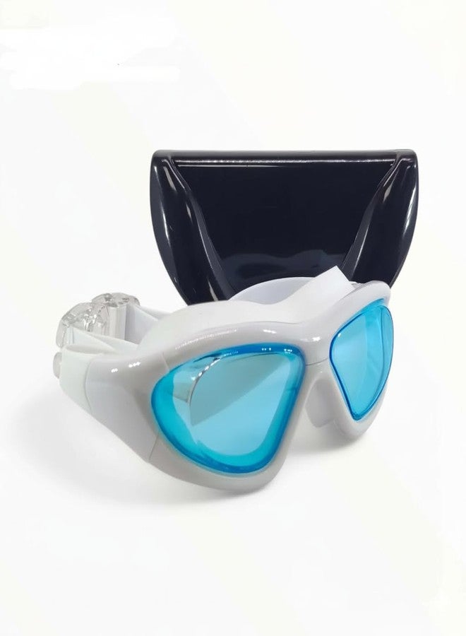 Spocco | Premium Big Frame Competition Pool Swim Goggles, Clear Lens & Wide-Vision Swimming Goggles with UV Protection, Anti-Fog Coating, Adjustable Strap for Kids, Youth & Adults | SG70-Blue | 30 - Image 5
