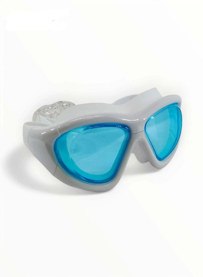 Spocco | Premium Big Frame Competition Pool Swim Goggles, Clear Lens & Wide-Vision Swimming Goggles with UV Protection, Anti-Fog Coating, Adjustable Strap for Kids, Youth & Adults | SG70-Blue | 30 - Image 2