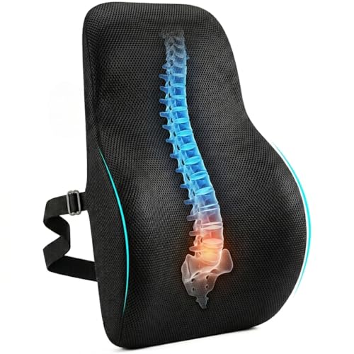 COZYARDS Lower Back Pain Relief Cushion – 5 Inch Deep Lumbar Cushioning for Enhanced Support – High Density Ergonomic Memory Foam for Office Chair & Car Seat (18.5 x 15.75 x 5) - Image 1