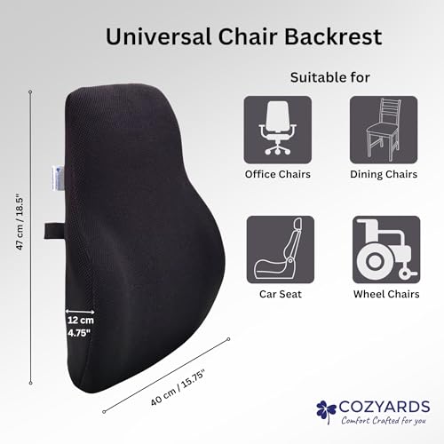 COZYARDS Lower Back Pain Relief Cushion – 5 Inch Deep Lumbar Cushioning for Enhanced Support – High Density Ergonomic Memory Foam for Office Chair & Car Seat (18.5 x 15.75 x 5) - Image 5