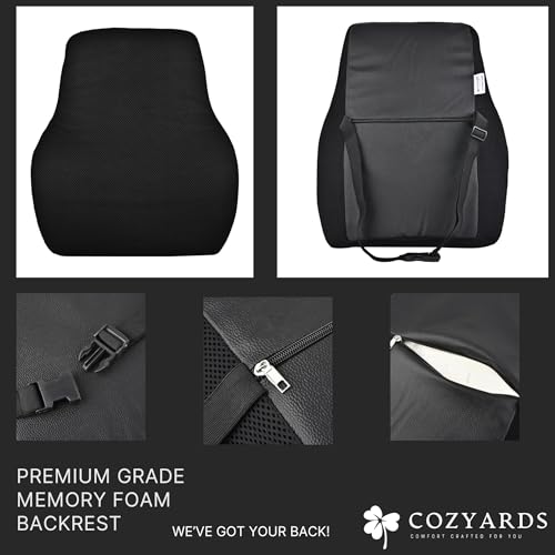 COZYARDS Lower Back Pain Relief Cushion – 5 Inch Deep Lumbar Cushioning for Enhanced Support – High Density Ergonomic Memory Foam for Office Chair & Car Seat (18.5 x 15.75 x 5) - Image 2