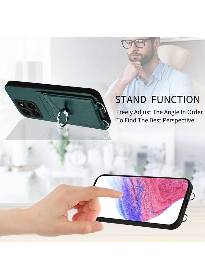 S-TOP Case For Honor X6a Global R20 Crossbody Rope Ring Card Holder Phone Case - Image 4
