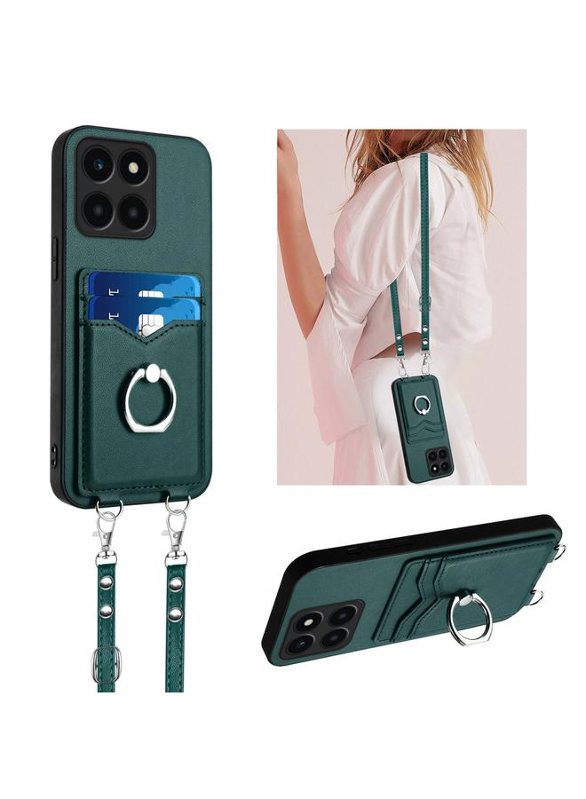 S-TOP Case For Honor X6a Global R20 Crossbody Rope Ring Card Holder Phone Case - Image 1