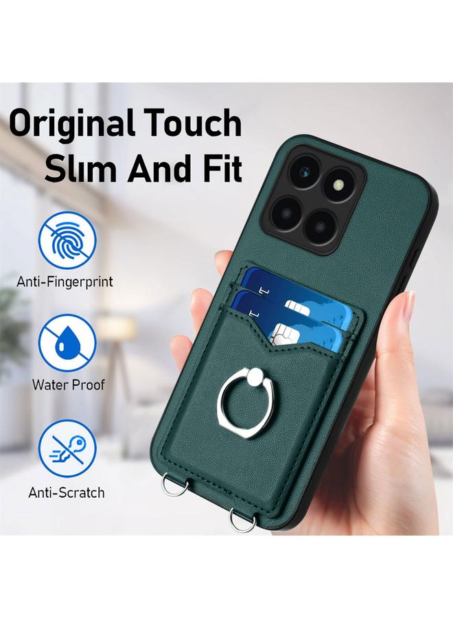 S-TOP Case For Honor X6a Global R20 Crossbody Rope Ring Card Holder Phone Case - Image 5
