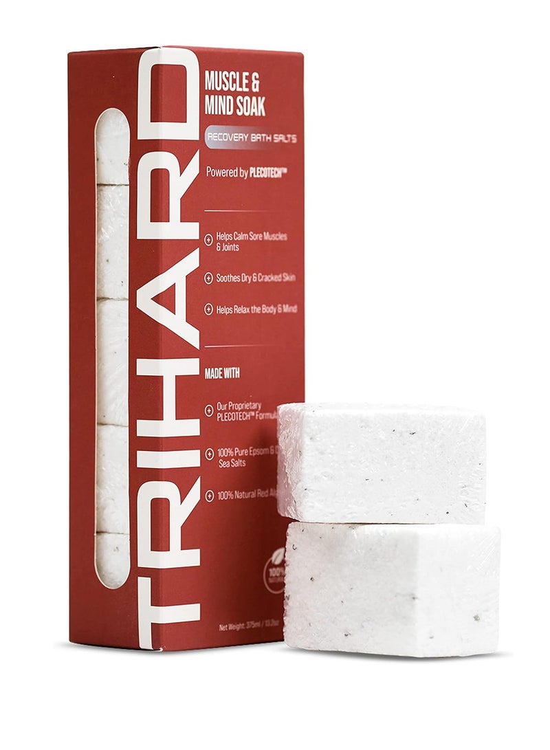 TRIHARD Athletic Muscle and Joint Soak Rejuvenating Bath Tablets for Active Recovery Epsom ans Dead Sea Salt Formula 5 Pack for Muscle Relief and Joint Comfort - Image 1