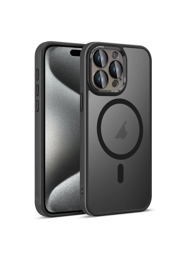 اس-توب جراب لهاتف iPhone 15 Pro Max، غلاف عدسة ملون مدرع، جراب هاتف شفاف من MagSafe - Image 1