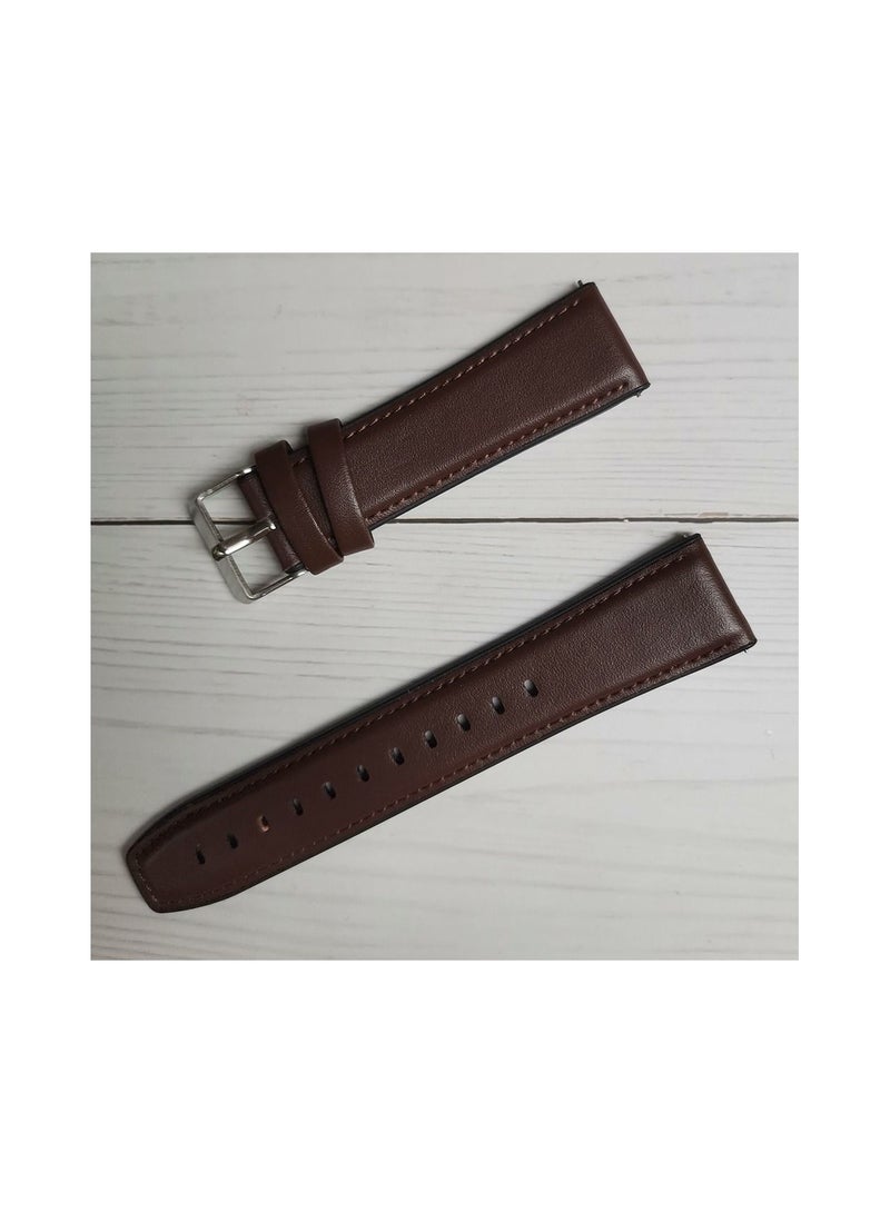 22mm  Leather Silicon Strap For Huawei Watch GT2e / GT2 46MM Honor Magic 2 Smart Band Bracelet Stainless Straps... Brown Silver Buckle - Image 4