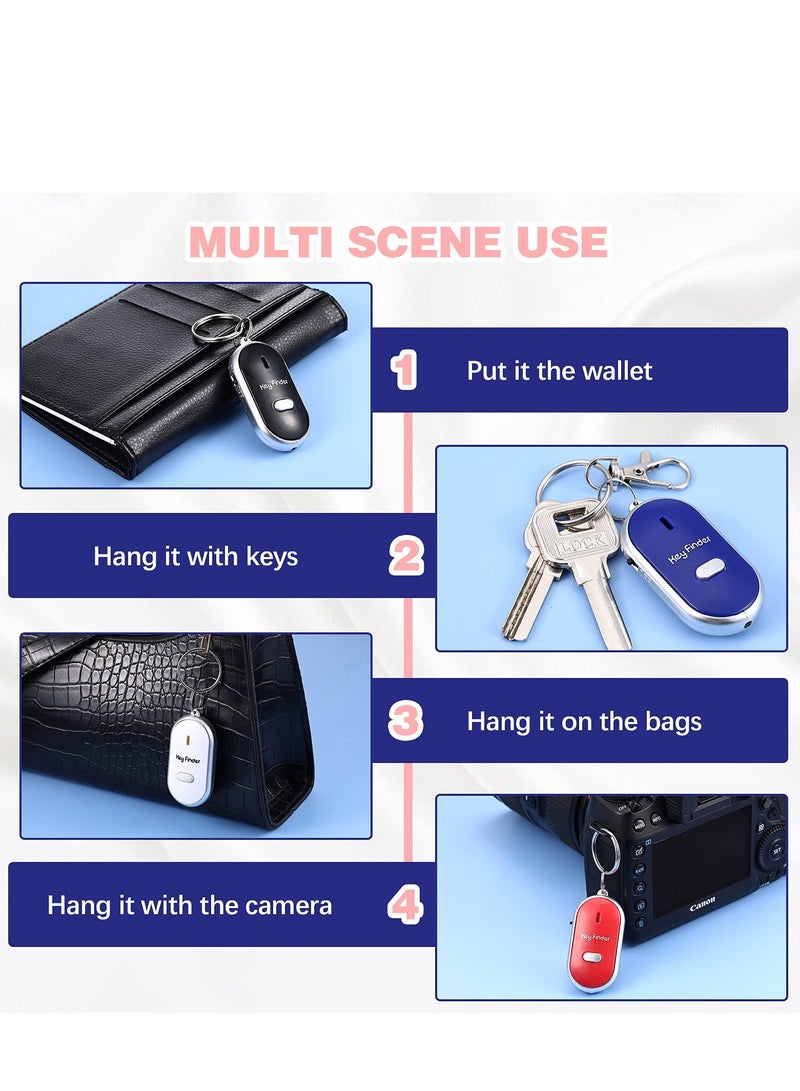 Excefore Key Finder, 4 Pieces Key Finder Locator Led Light Remote Sound Control Lost Key Finder with Keychain for Child Elderly Pet Luggage  - Image 5