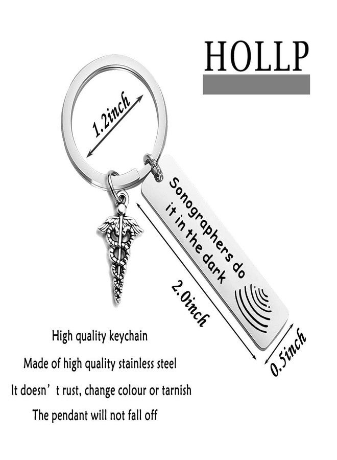 HOLLP Sonographer Gifts Medical Sonographer Ultrasound Student Gifts Sonographers Do It in The Dark Keychain Ultrasound Tech Gifts (Keychain) - Image 2