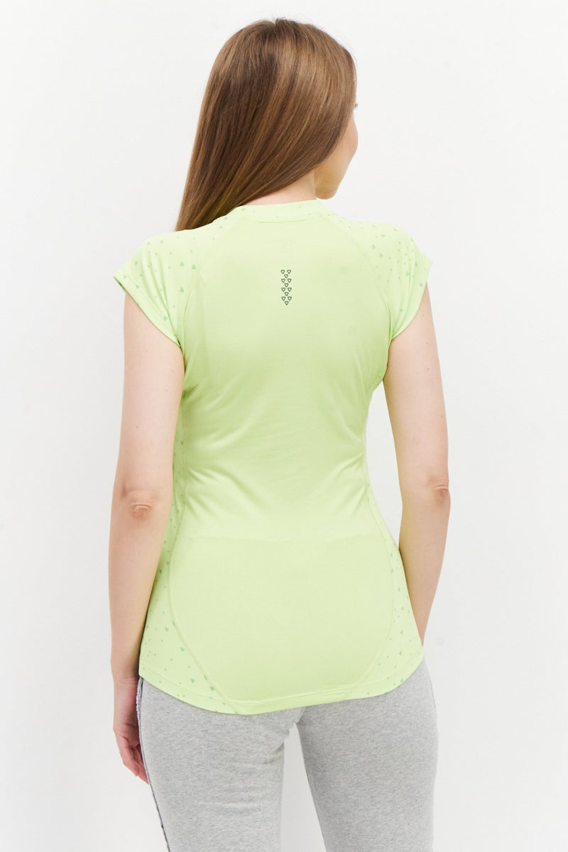asics تي شيرت تدريب قصير الأكمام للنساء، ليموني - Image 2