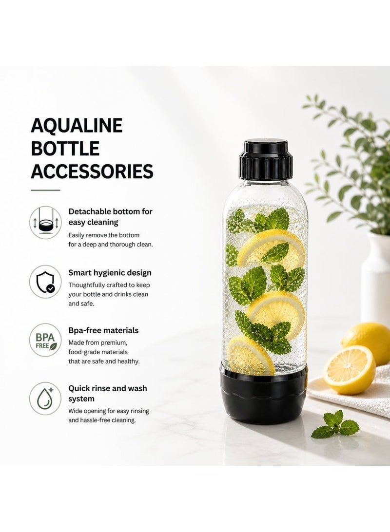AQUALINE ESSENCE Sparkling Water Maker | Soda Maker | Diamond Kit | 4× CO₂ Cylinders | Black - Image 4